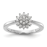14k White Gold 1/4 carat Lab Grown Diamond VS/SI+ G+ Complete Cluster Ring